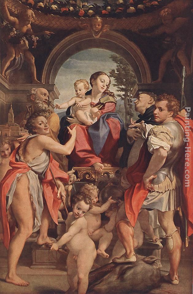 Madonna with St George painting - Correggio Madonna with St George art painting